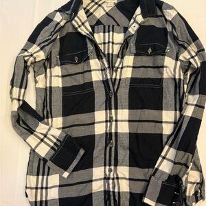 J. Crew Black White Plaid Button-Down Shirt